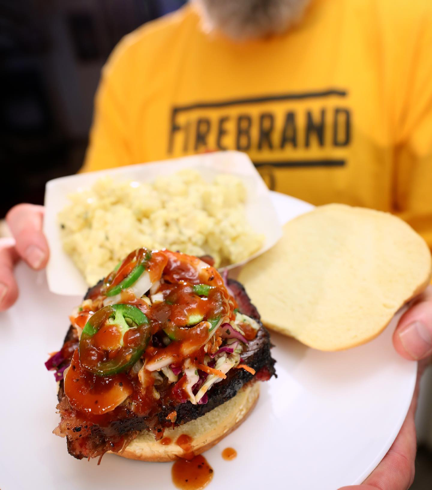 Loaded Pitmaster BBQ Brisket Sandwich (Alternate View)